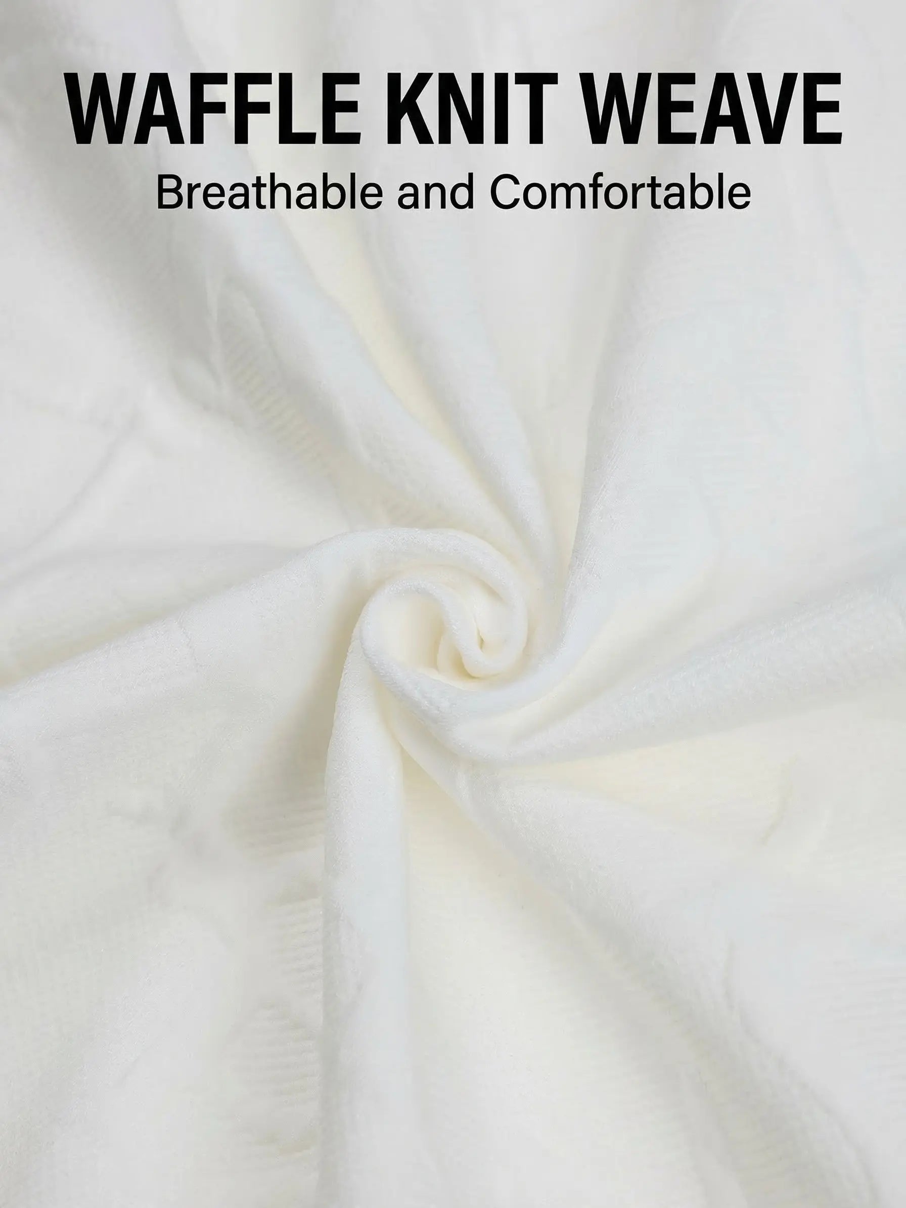 Waffle knit weave fabric described as breathable and comfortable